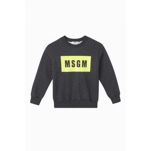 MSGM - Logo Sweatshirt in Cotton Grey