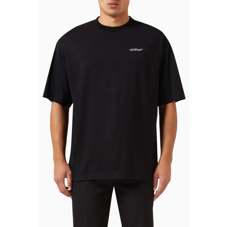 Off-White - Scratch Tab Skate T-shirt in Cotton Black