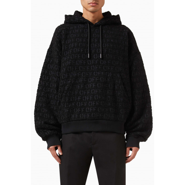 Off-White - All-over Logo Hoodie in Wool-blend Bouclé