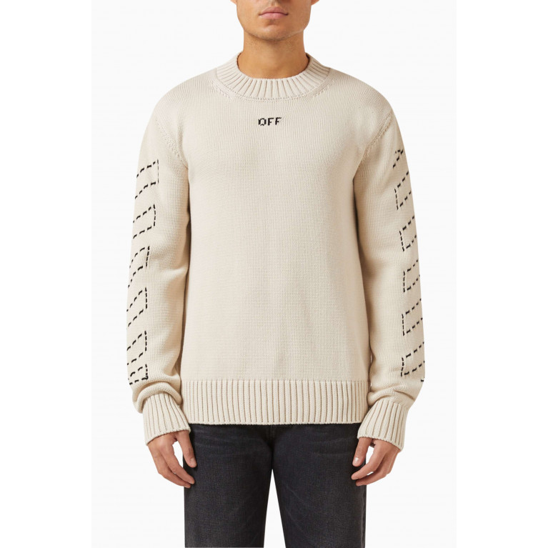 Off-White - Diag Stitch Sweater in Cotton-knit