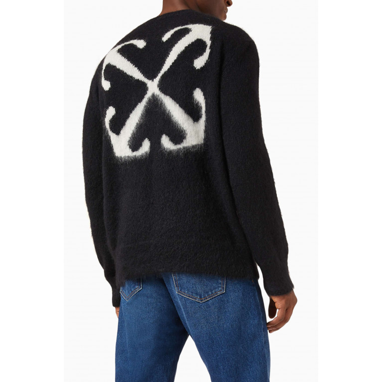 Off-White - Arrow Crewneck Sweatshirt in Mohair Blend Knit