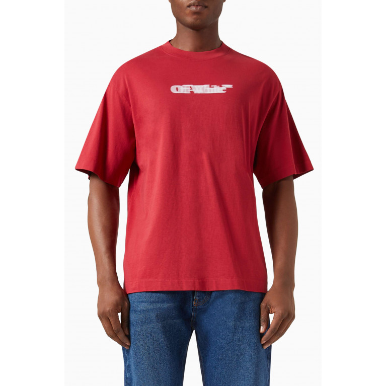 Off-White - Sliding Bookish Skate T-shirt in Cotton Red