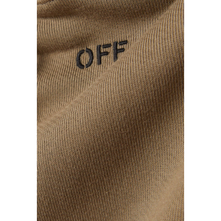 Off-White - Logo-embroidered Skate Hoodie in Cotton-fleece Neutral