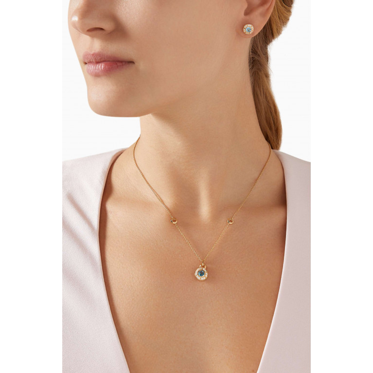 Damas - Kanzi Mini Sequin Diamond & Topaz Necklace in 18kt Gold