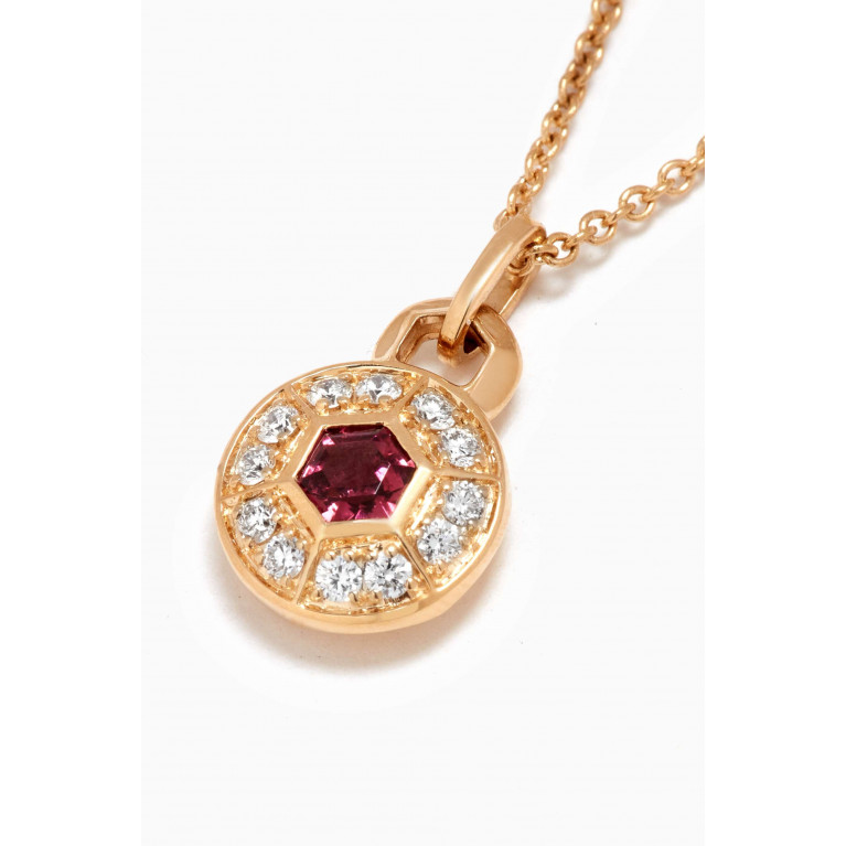 Damas - Kanzi Mini Sequin Diamond & Tourmaline Necklace in 18kt Gold