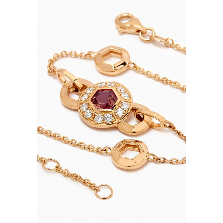 Damas - Kanzi Mini Sequin Diamond & Rhodolite Bracelet in 18kt Gold