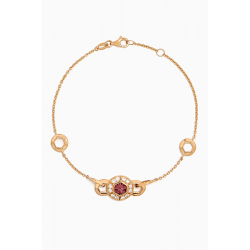 Damas - Kanzi Mini Sequin Diamond & Rhodolite Bracelet in 18kt Gold