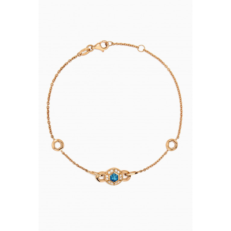 Damas - Kanzi Blue Topaz & Diamond Bracelet in 18kt Gold