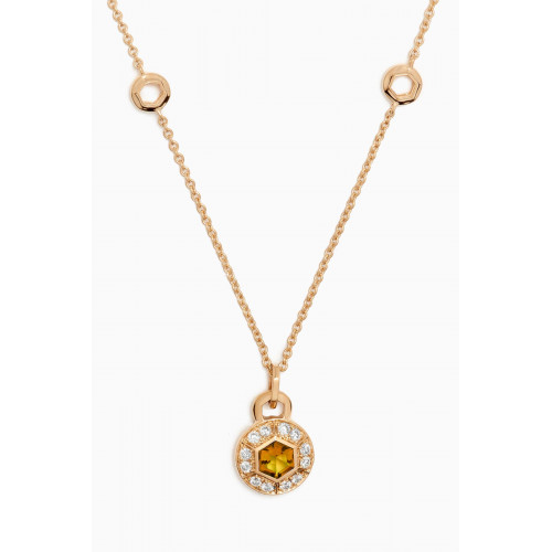 Damas - Kanzi Orange Citrine & Diamond Necklace in 18kt Gold