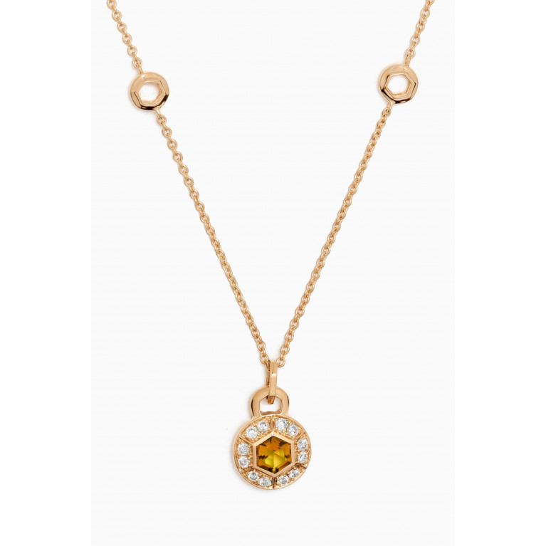 Damas - Kanzi Orange Citrine & Diamond Necklace in 18kt Gold