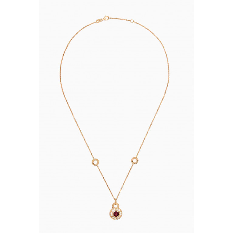 Damas - Kanzi Rhodolite & Diamond Necklace in 18kt Gold
