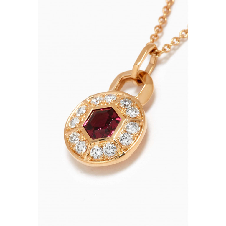 Damas - Kanzi Rhodolite & Diamond Necklace in 18kt Gold