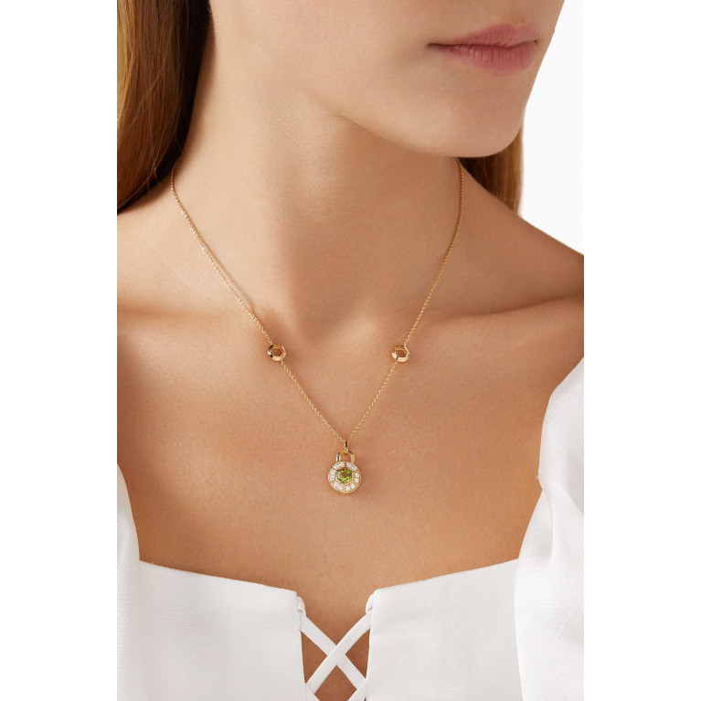 Damas - Kanzi Green Peridot & Diamond Necklace in 18kt Gold