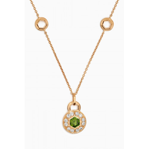 Damas - Kanzi Green Peridot & Diamond Necklace in 18kt Gold