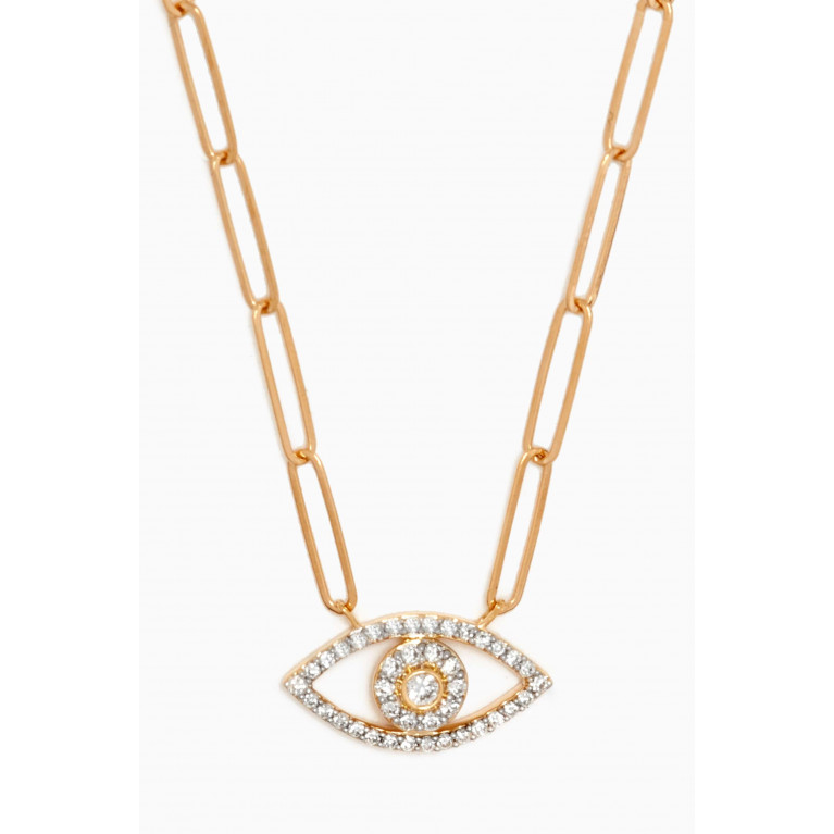 Damas - Youth Paperclip Diamond Necklace in 18kt Gold