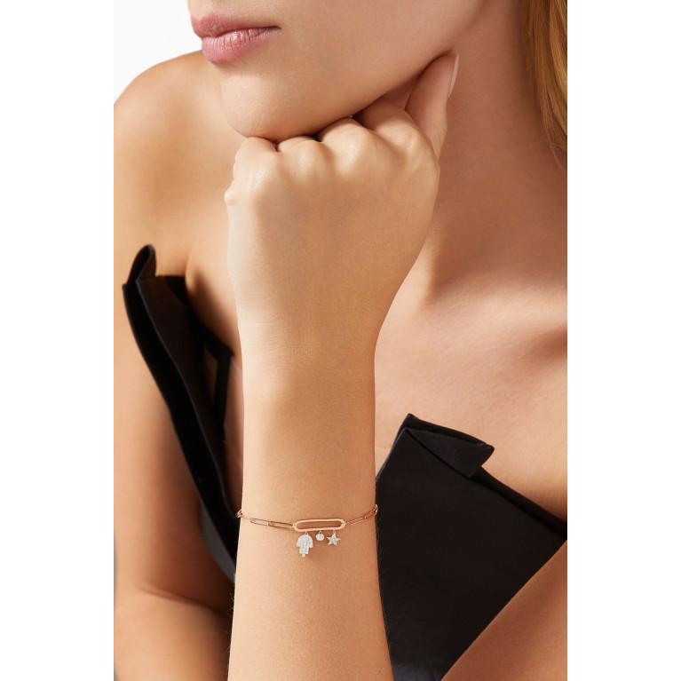 Damas - Youth Paperclip Diamond Bracelet in 18kt Rose Gold