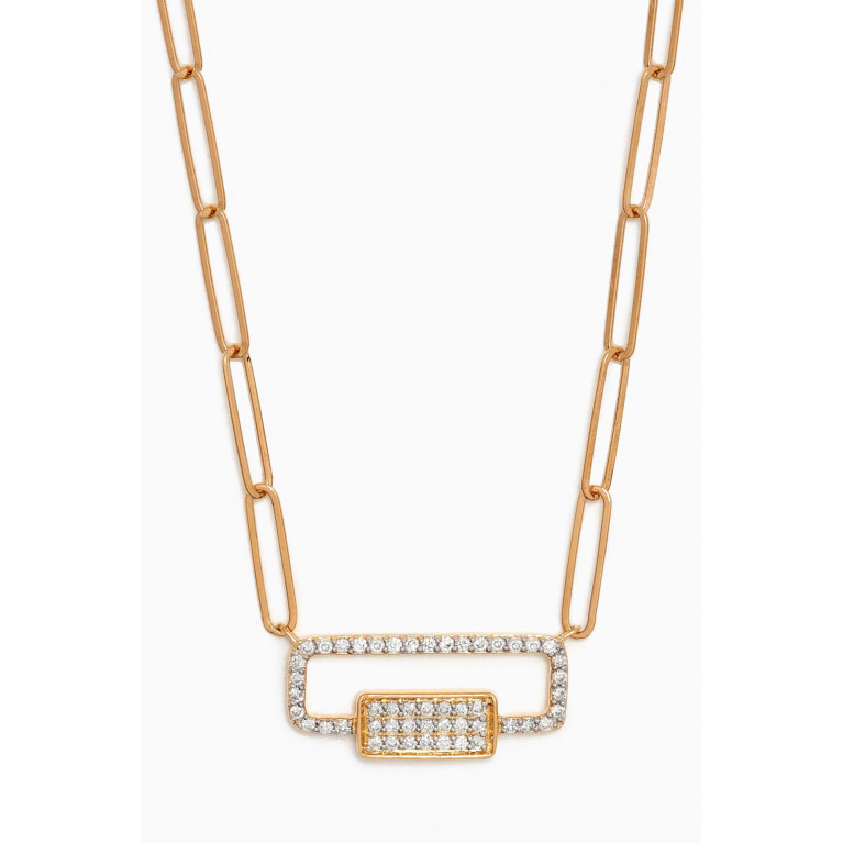 Damas - Youth Paperclip Bar Necklace in 18kt Gold