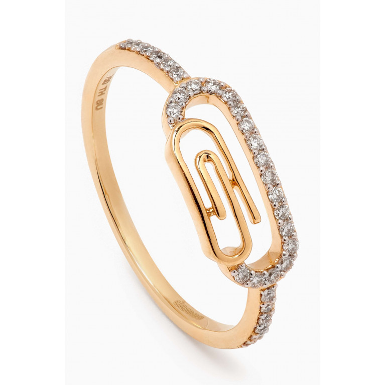 Damas - Youth Paperclip Diamond Ring in 18kt Gold