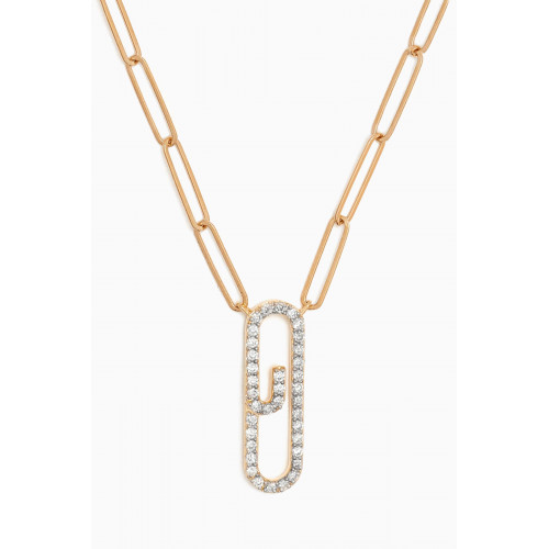Damas - Youth Paperclip Diamond Necklace in 18kt Gold