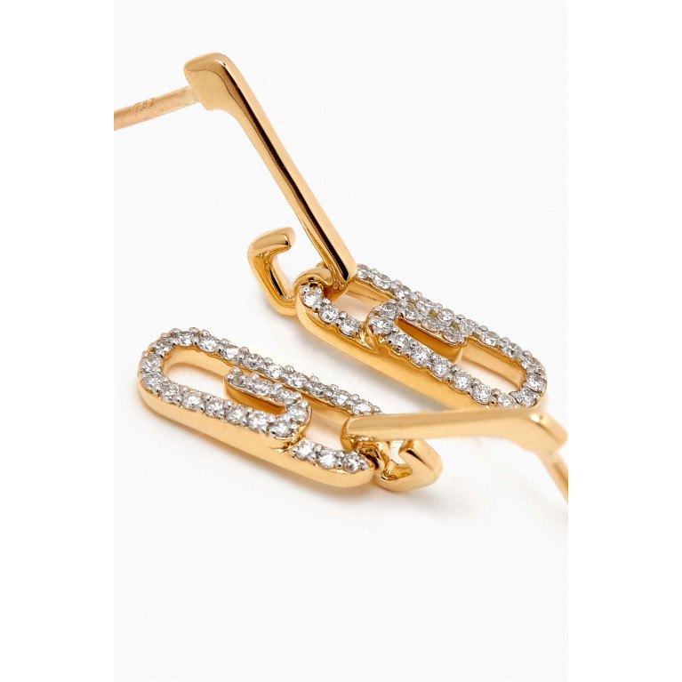 Damas - Youth Paperclip Diamond Drop Earrings in 18kt Gold