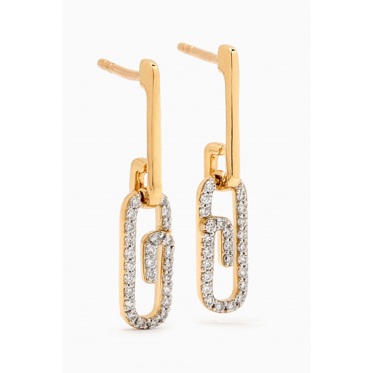 Damas - Youth Paperclip Diamond Drop Earrings in 18kt Gold