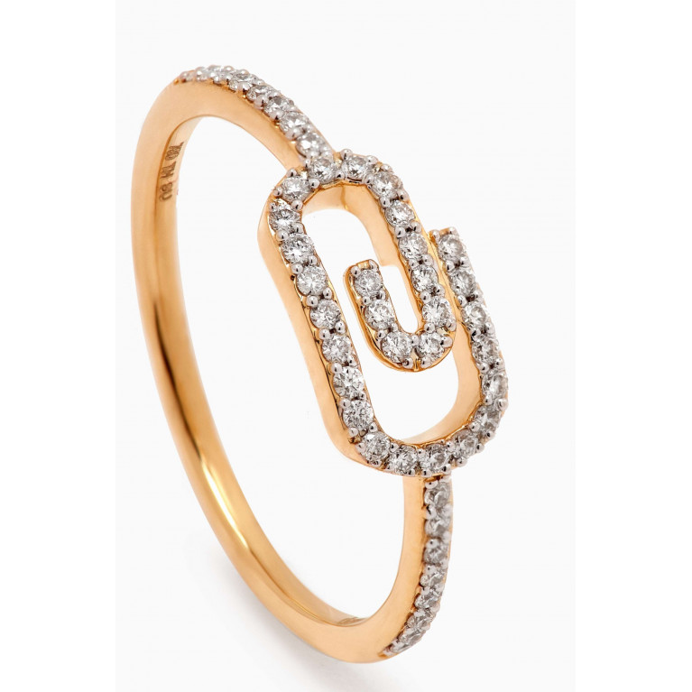 Damas - Youth Paperclip Diamond Ring in 18kt Gold
