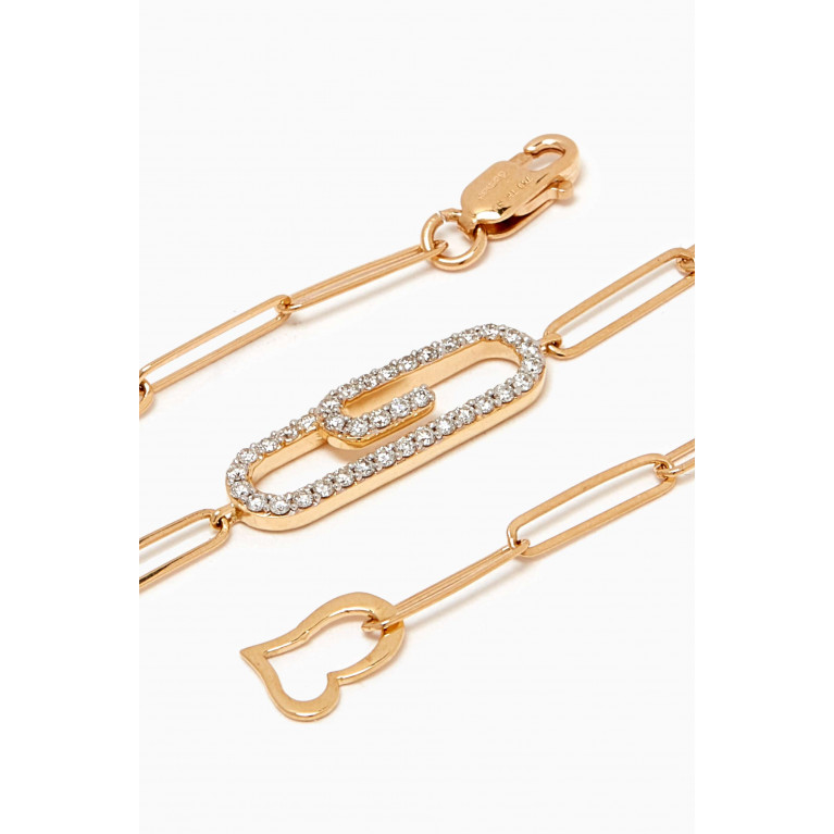 Damas - Youth Paperclip Diamond Bracelet in 18kt Gold
