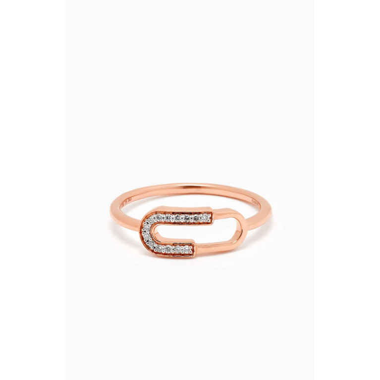 Damas - Youth Paperclip Diamond Ring in 18kt Rose Gold