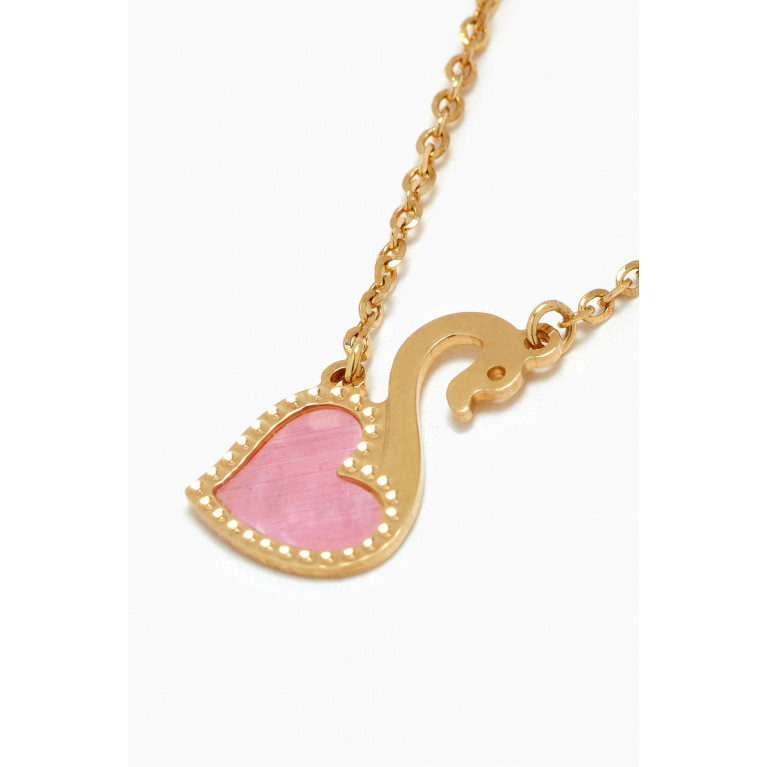 Damas - Ara Swan Necklace in 18kt Yellow Gold