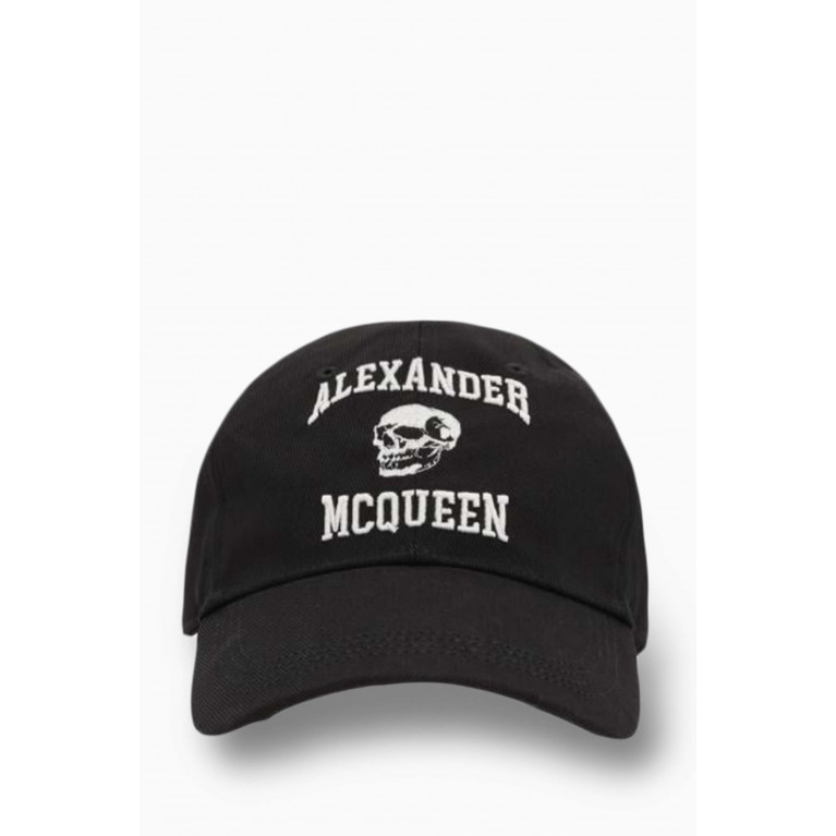 Alexander McQueen - Varsity Skull Baseball Cap in Cotton