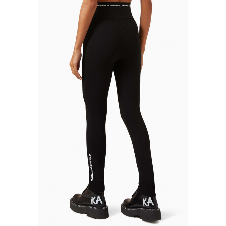 Karl Lagerfeld - Logo High-waisted Leggings in Stretch-jersey