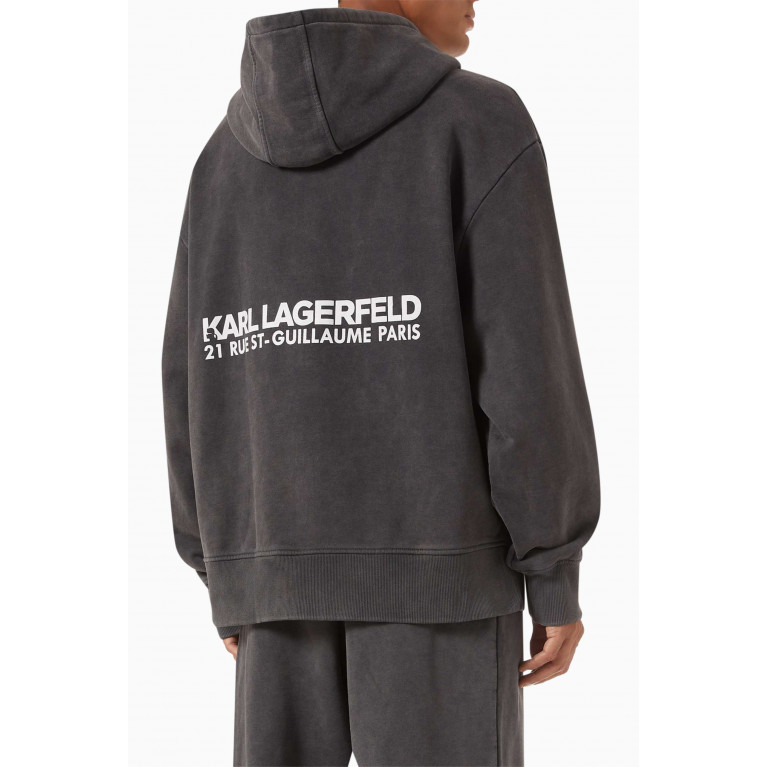 Karl Lagerfeld - Rue St-Guillaume Washed Hoodie in Organic Cotton-terry