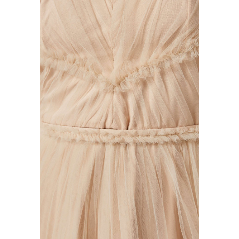Amri - Braided Maxi Dress in Tulle Neutral