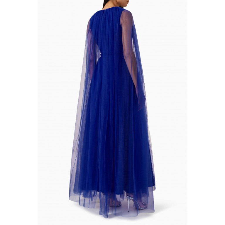 Amri - Braided Maxi Dress in Tulle Blue