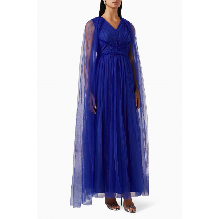 Amri - Braided Maxi Dress in Tulle Blue