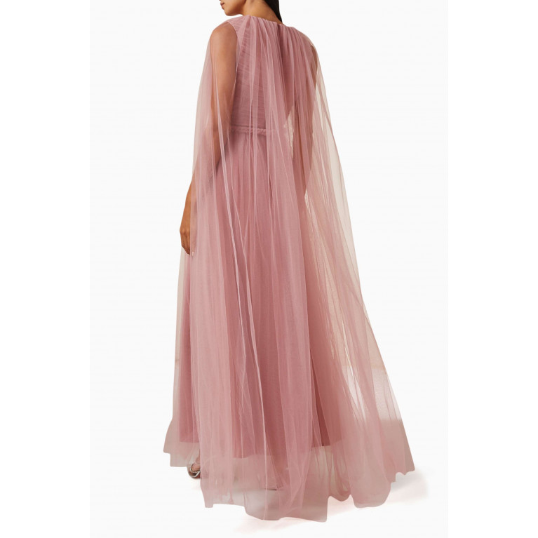 Amri - Braided Maxi Dress in Tulle Pink