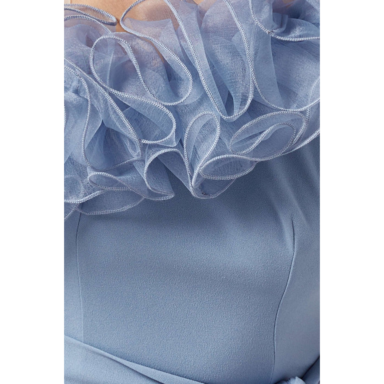 Amri - Ruffle One-shoulder Dress Blue
