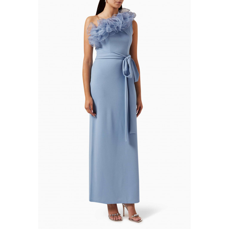 Amri - Ruffle One-shoulder Dress Blue