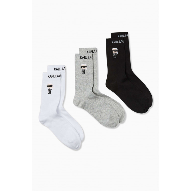 Karl Lagerfeld - K/Ikonik 2.0 Socks in Organic Cotton, Set of 3