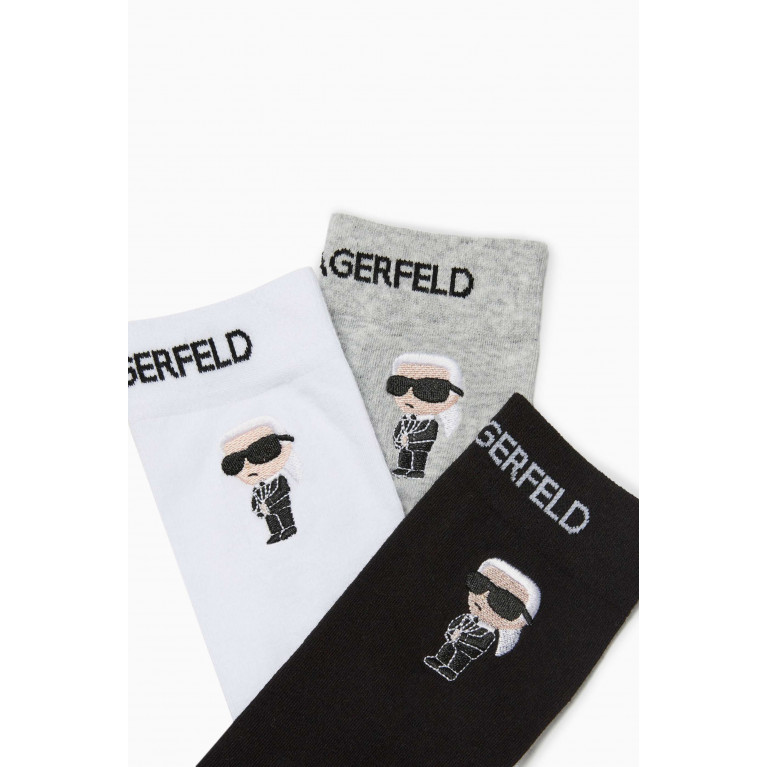 Karl Lagerfeld - K/Ikonik 2.0 Socks in Organic Cotton, Set of 3