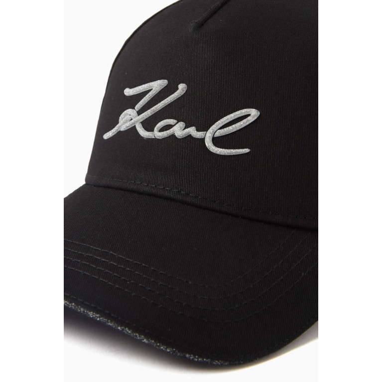 Karl Lagerfeld - K/Signature Baseball Cap in Cotton Gabardine