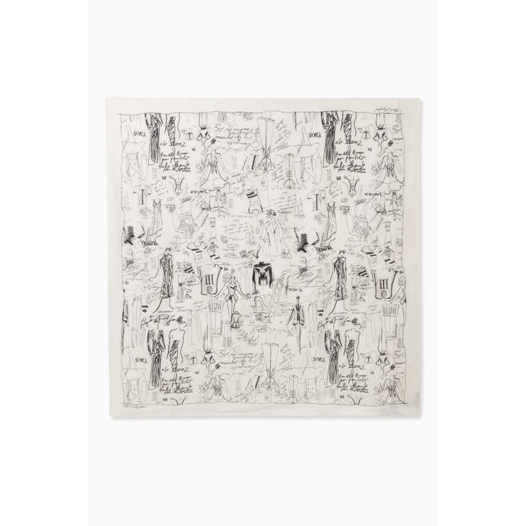 Karl Lagerfeld - K/archive Sketch Scarf in Cotton