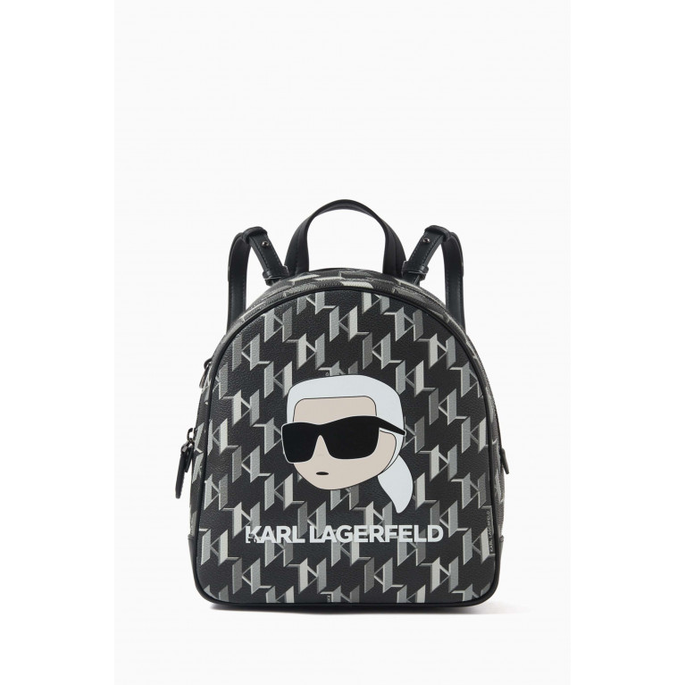 Karl Lagerfeld - Small K/Ikonik Monogram Backpack in Faux Leather