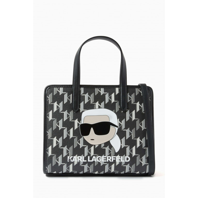 Karl Lagerfeld - Small K/Ikonik Monogram Tote Bag in Faux Leather