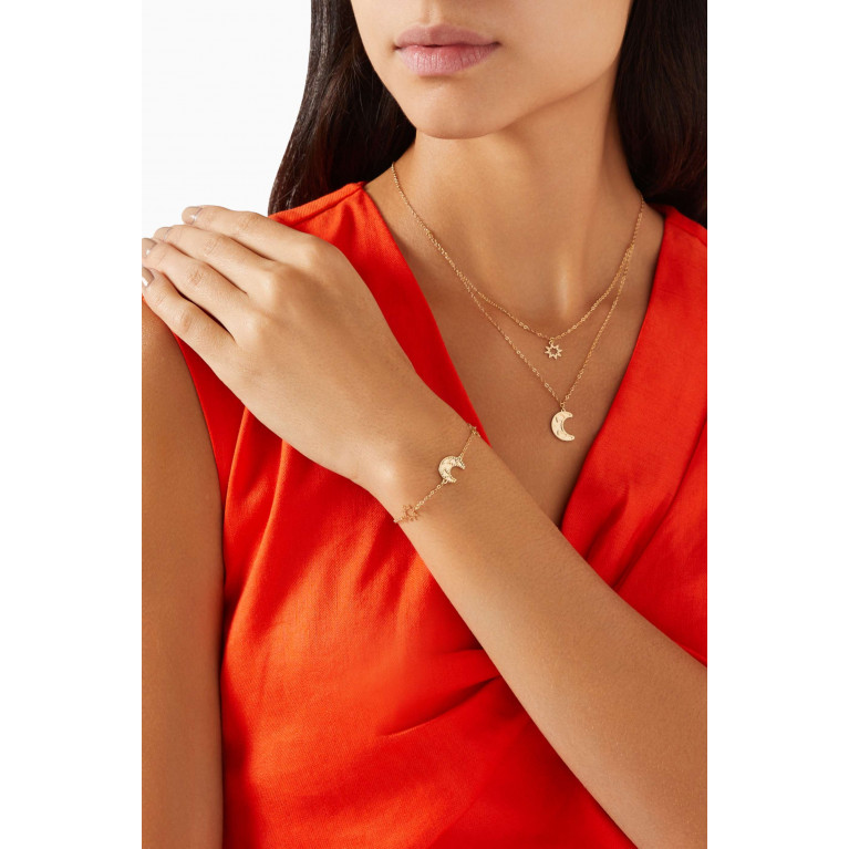 Damas - LaNature Cosmo Charm Double-layer Necklace in 18kt Gold