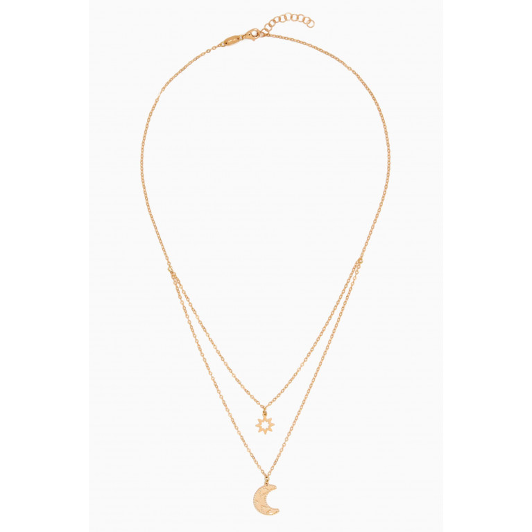 Damas - LaNature Cosmo Charm Double-layer Necklace in 18kt Gold