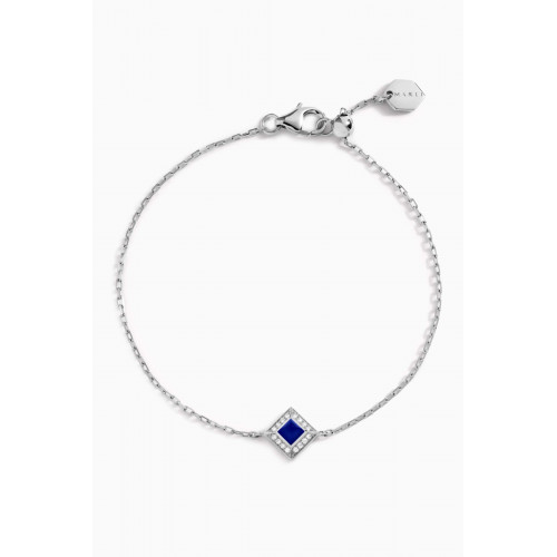 Marli - Cleo Pavé Diamond & Lapis Lazuli Chain Bracelet in 18kt White Gold