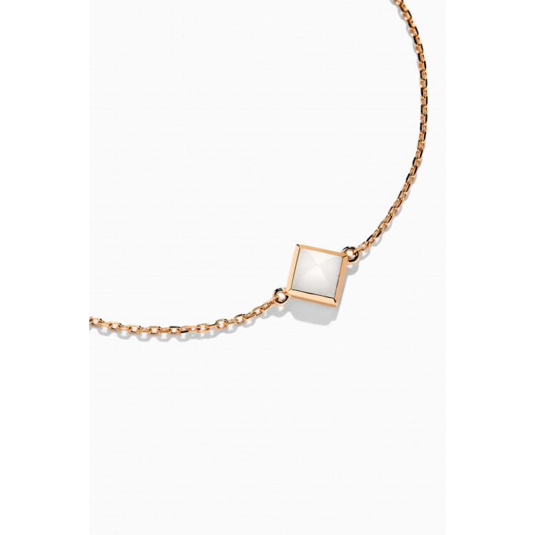 Marli - Cleo Pyramid White Agate Chain Bracelet in 18kt Rose Gold