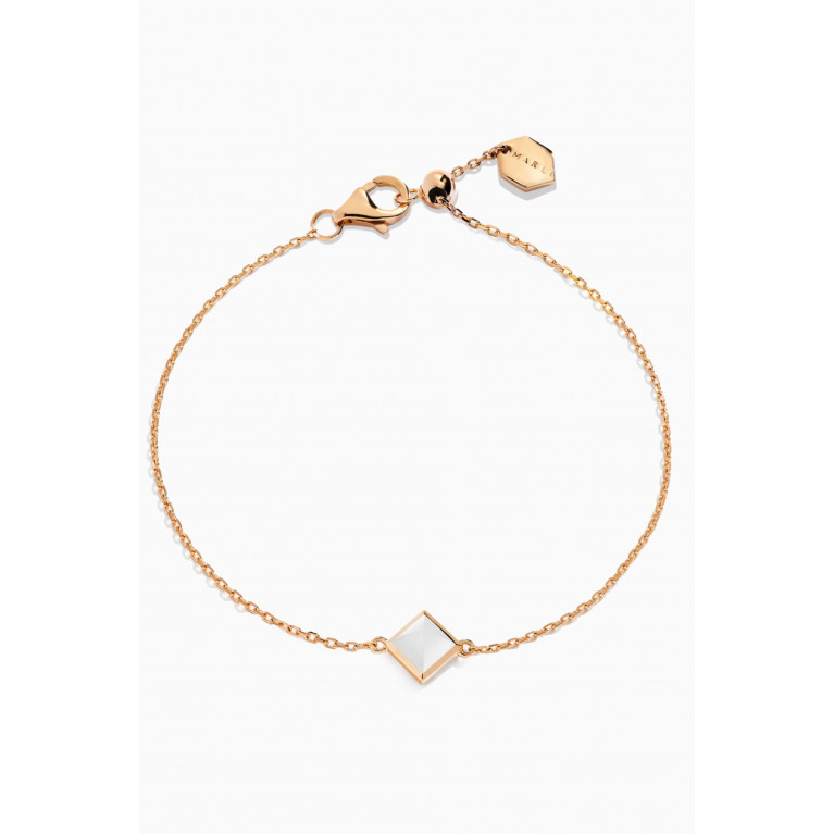 Marli - Cleo Pyramid White Agate Chain Bracelet in 18kt Rose Gold