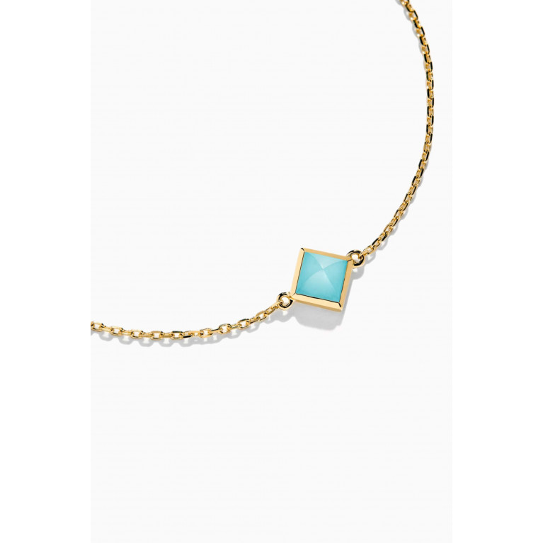 Marli - Cleo Pyramid Turquoise Chain Bracelet in 18kt Gold